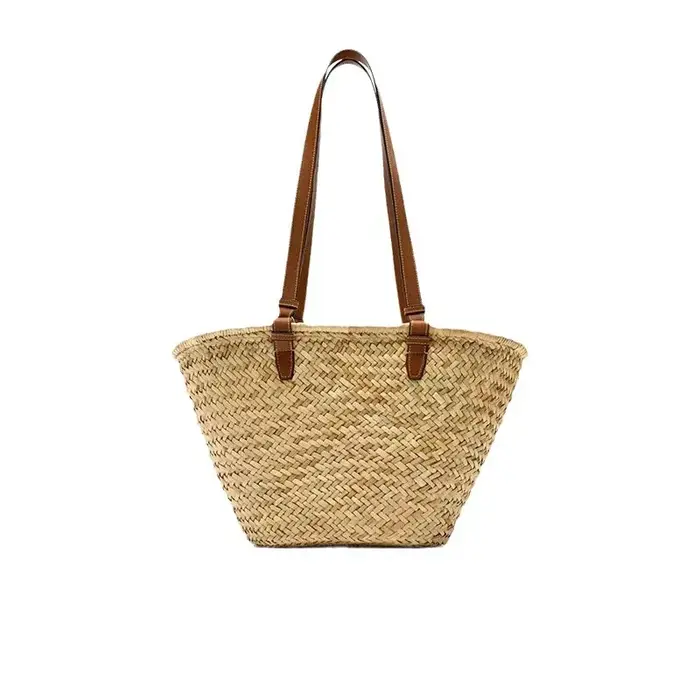 Sacs fourre-tout tissés en paille au Design de luxe, sacs à main d'été décontractés de grande capaci