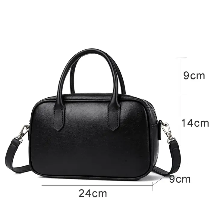 Sac Boston Mini de créateur français, sac minimaliste à porter sous le bras, sac à main en cuir véri