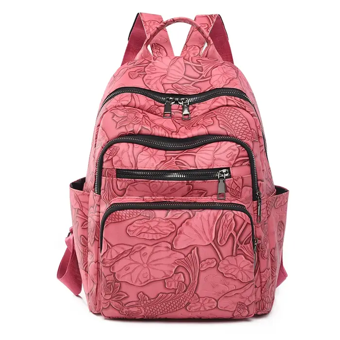 Sac à dos pour femme en Pu, sac à dos multi-poches à trois voies de grande capacité, adapté à toutes