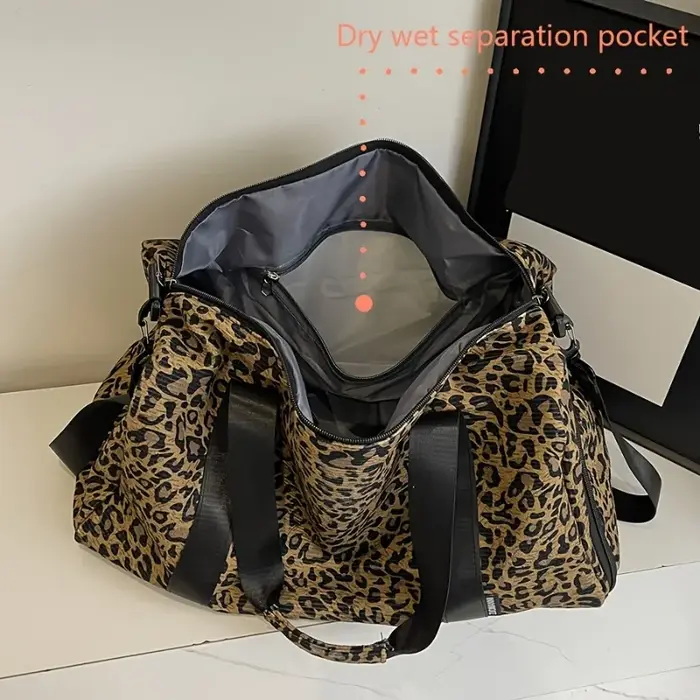 Sac fourre-tout imprimé léopard pour femme à la mode