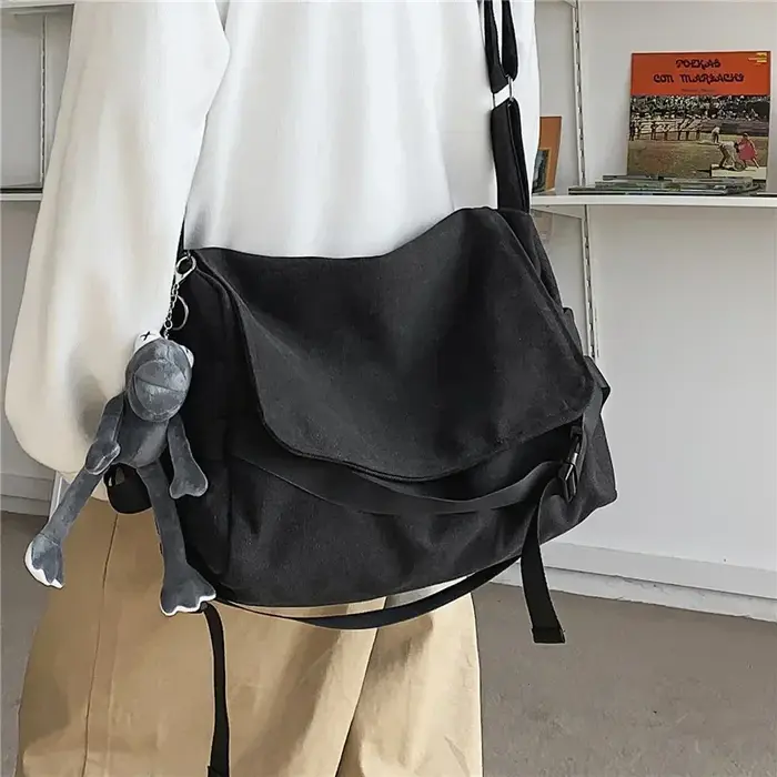 Sac messager en toile dames grande capacité sacs à main sac à bandoulière jeunes filles étudiants