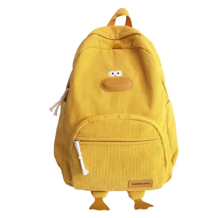 Sac à dos imperméable en velours côtelé pour femme
