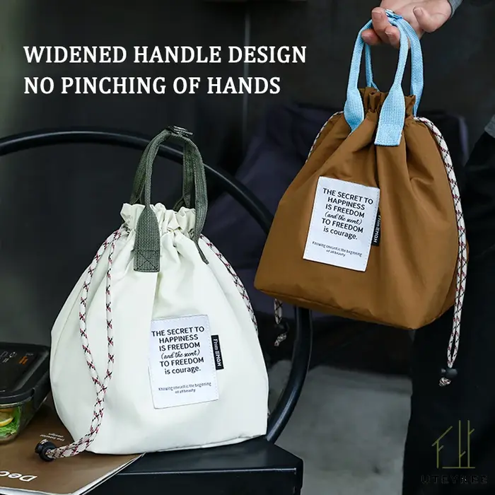 UTEYNEE sac à déjeuner étanche de grande capacité sac à Bento isolant épaissi à trois couches pour le travail étudiant sac à poignée de pique-nique