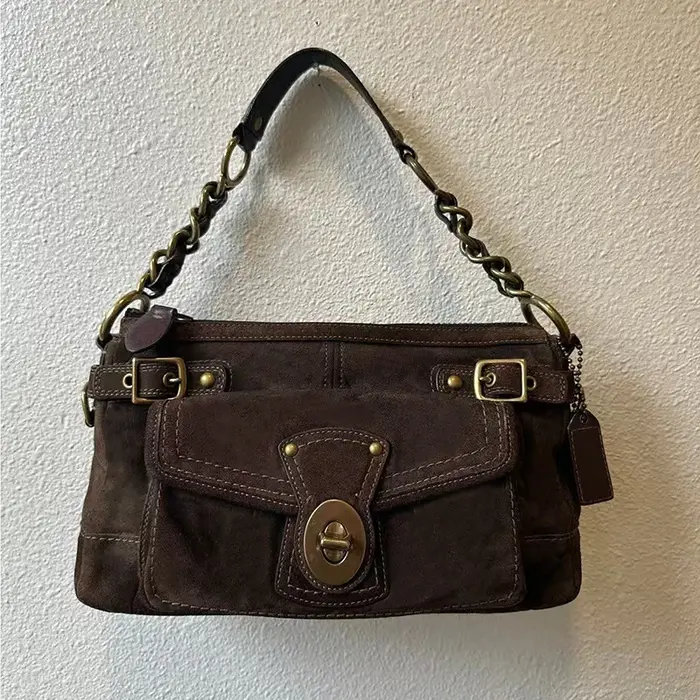 Sac sous les bras en daim rétro