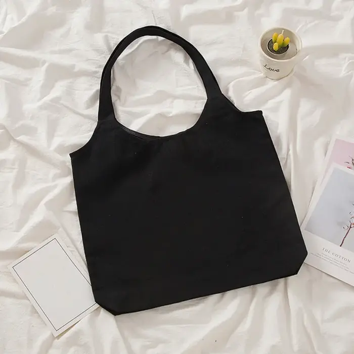 Sac fourre-tout en toile de couleur unie des années 90, sac à bandoulière pour les trajets quotidien