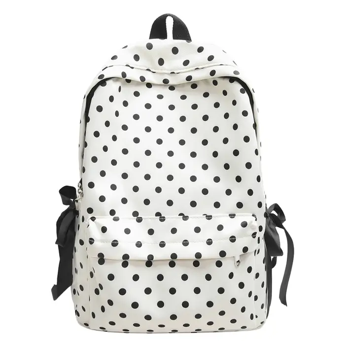 Sacs à dos à pois pour femmes, sacs d'école à nœud de grande capacité pour adolescentes, sacs de loi