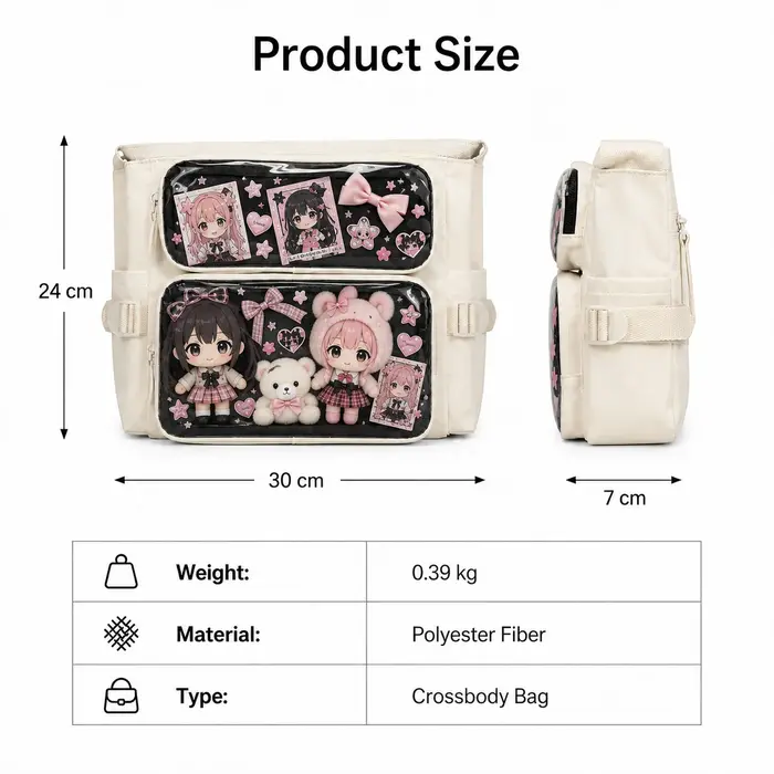 Sac à bandoulière transparent grande capacité pour l'école