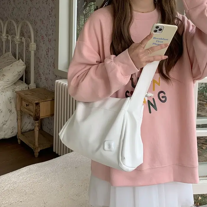 Sacs à bandoulière roses en cuir Pu souple pour femmes