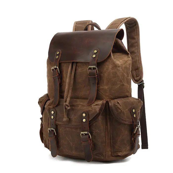 Sac à dos en toile de cire d'huile pour femmes