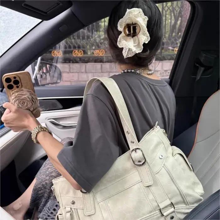 Sac fourre-tout clouté Vintage pour filles