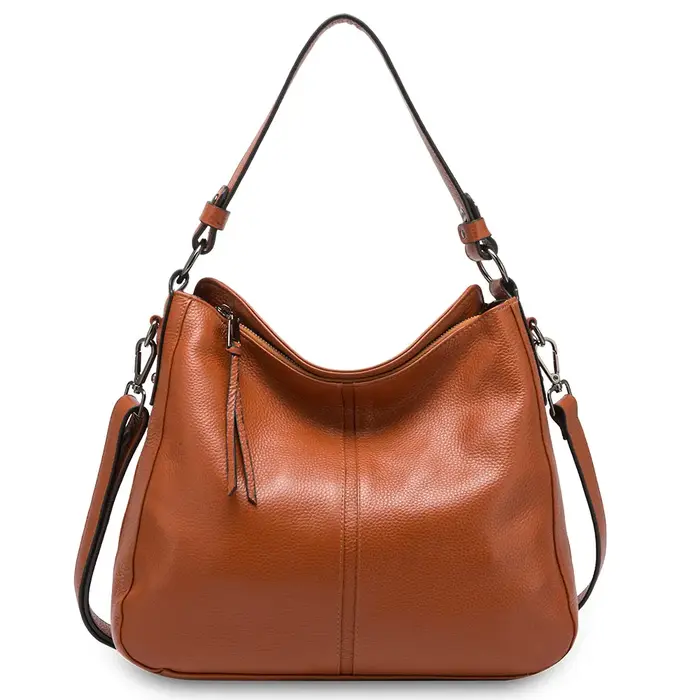 Zency – sac à bandoulière en cuir véritable pour femmes, beige, marron, bleu marine, sac à poignée s