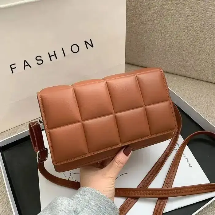 Sac bandoulière carré pour femme en cuir PU de luxe