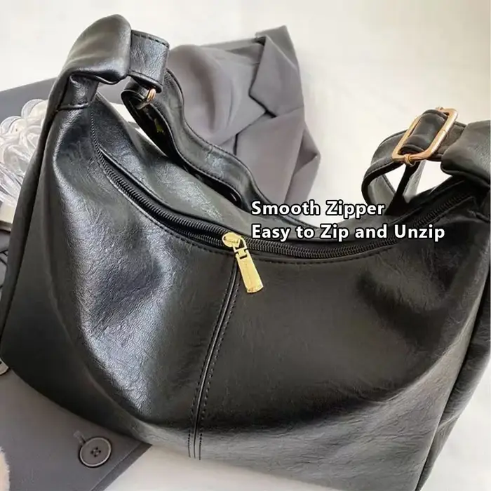 Sac à bandoulière ample en cuir PU pour femmes