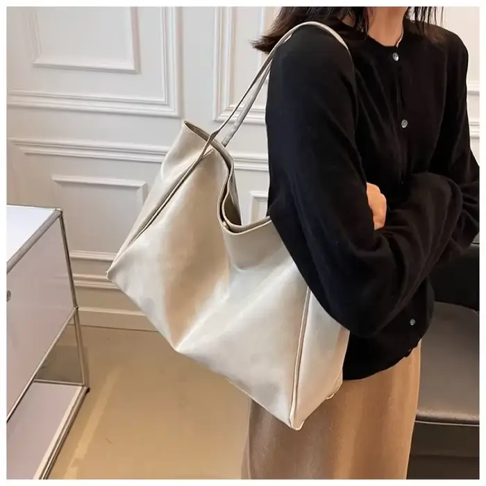 Sac fourre-tout en cuir Pu souple pour femmes, pochette sous les bras de grande capacité, sac à band