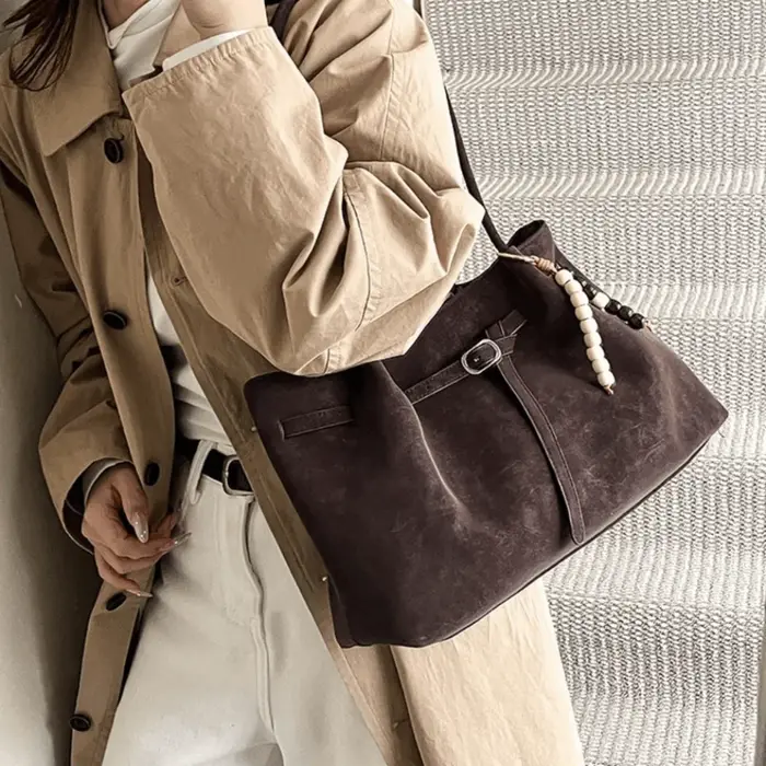 Sac à bandoulière en daim/cuir PU