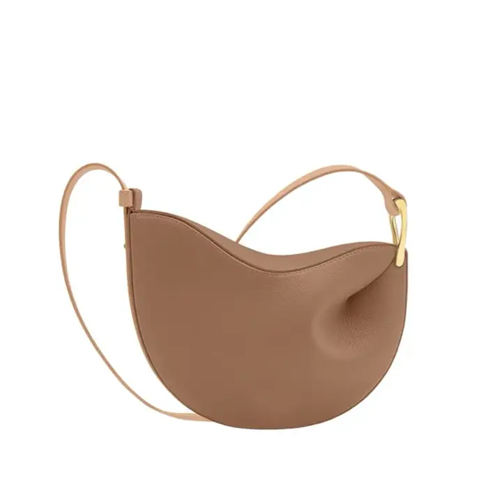 Sac bandoulière messager pour femme en cuir texturé litchi