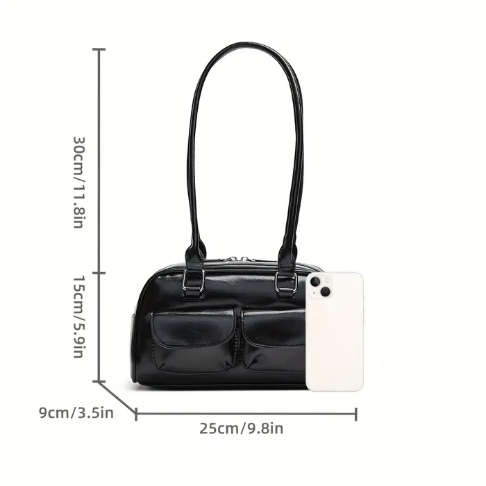 Nouveau sac pour femmes mode niche huile cire cuir sac de bowling multi-poches sac à aisselles sac à main de transport sac à bandoulière unique