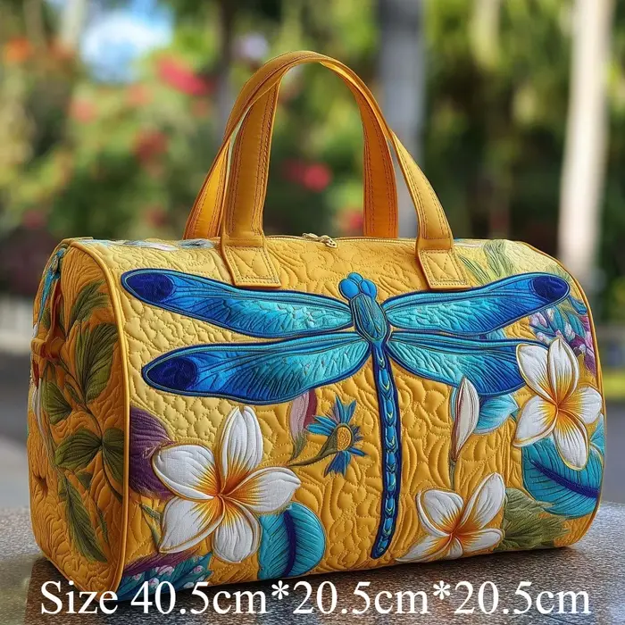 Sac fourre-tout matelassé imprimé en 3D avec motif libellule