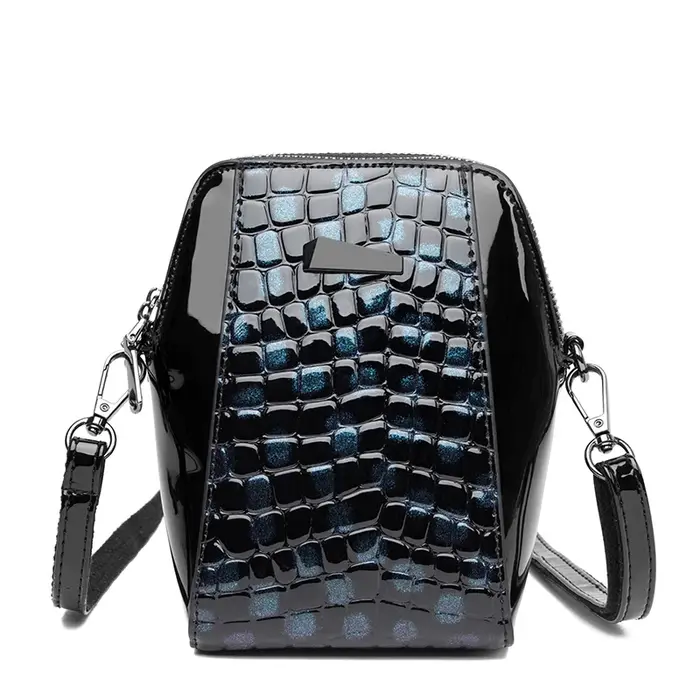 Sac à Main Patchwork Motif Léopard et Crocodile pour Femme Petit Sac Bandoulière