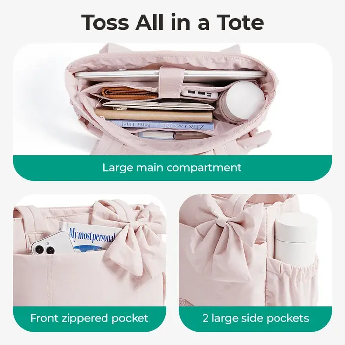 BAGSMART sac fourre-tout de voyage polyvalent femmes sac de transport plusieurs poches sac à main messager collège école sac à bandoulière