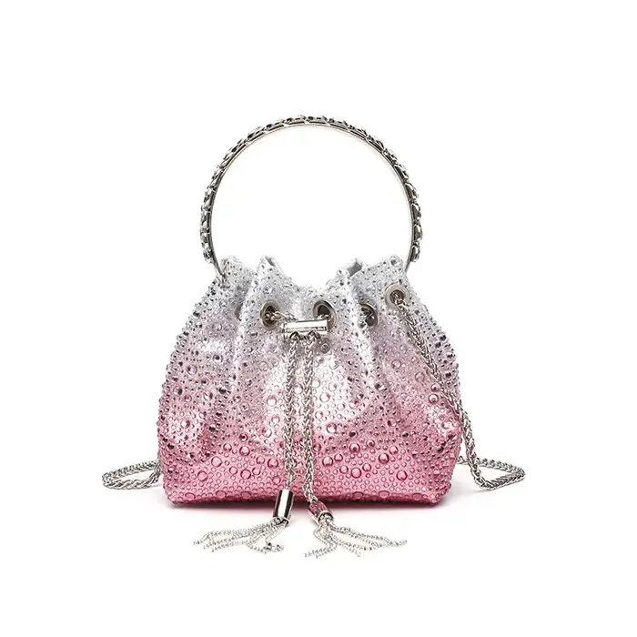 Sac seau en cristal brillant diamant pour femmes