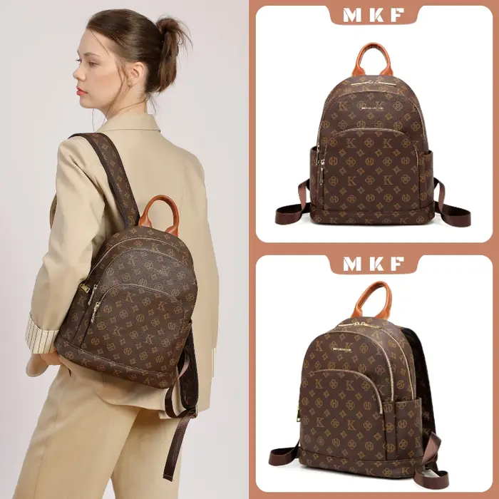 Mkf véritable sac à dos rétro décontracté Vintage pour femmes