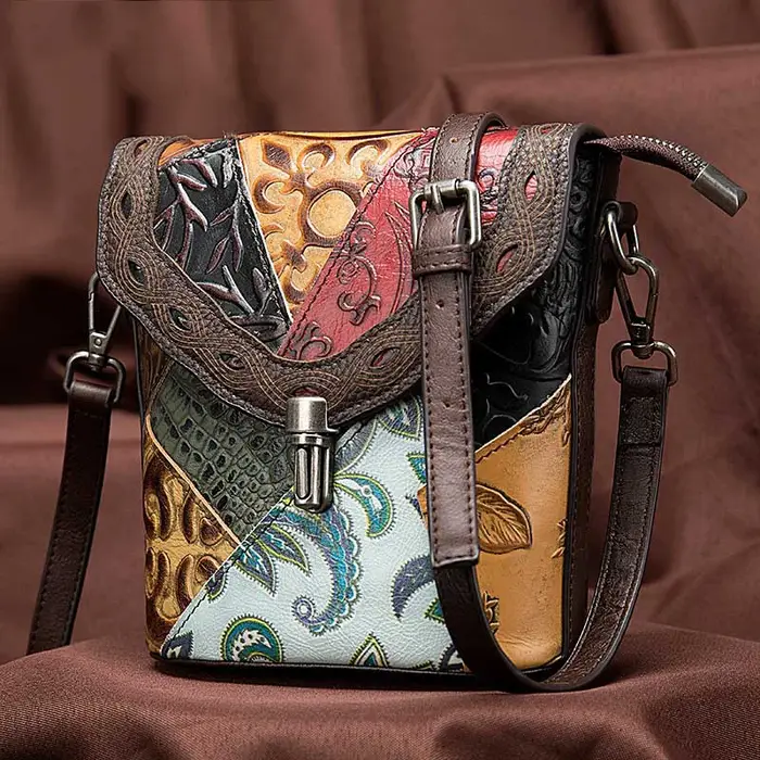 MAHEU mode femmes sac à bandoulière Style ethnique en cuir véritable sacs à bandoulière de femme dam