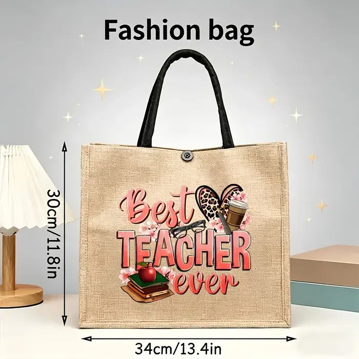 Sac fourre-tout en lin pour l'appréciation des enseignants