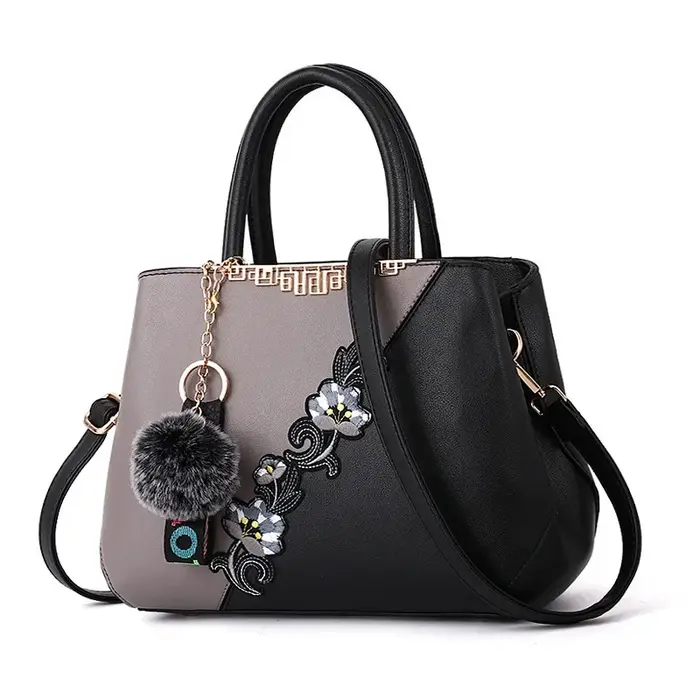 Sac à main brodé à fleurs pour mère, nouvelle mode d'automne, sac à bandoulière en PU avec broderie 