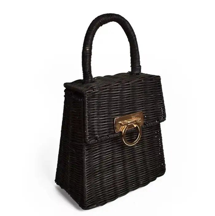 Sac de plage en rotin et paille pour femmes