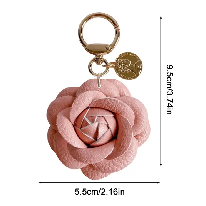 Breloque de sac en cuir en forme de fleur