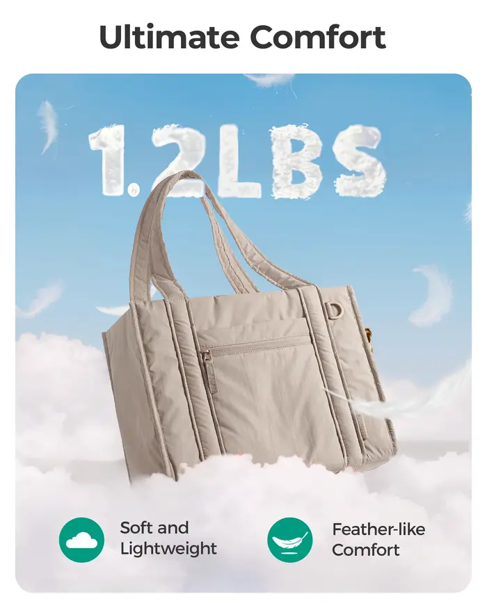 BAGSMART petit sac fourre-tout pour femmes sac à bandoulière multifonctionnel avec fermeture éclair grande capacité voyage travail collège sac à main