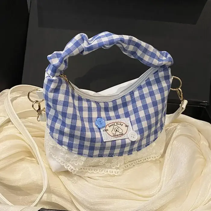 Nouveau sac à main en dentelle à carreaux Patchwork