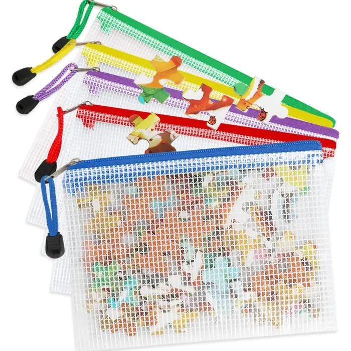 Pochette à fermeture éclair en maille A3/A4/A5