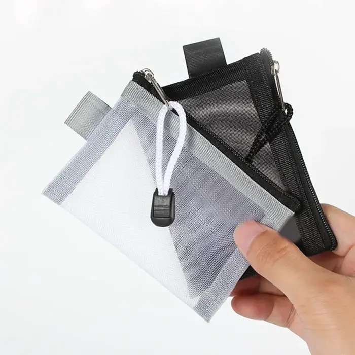 Mini porte-monnaie en Nylon transparent à fermeture éclair