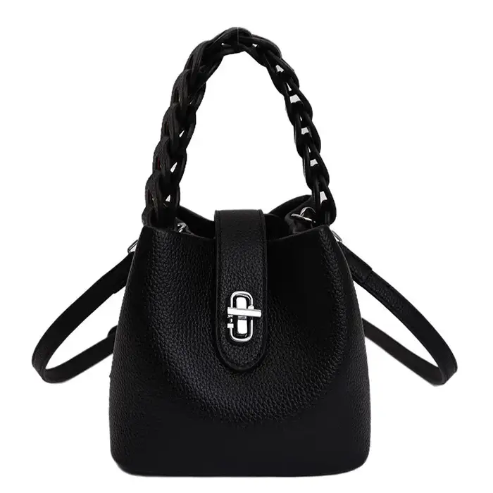 Sac Seau Urbain Minimaliste Motif Litchi Tendance Polyvalent Sac à Bandoulière Simple pour Trajet Quotidien Sac Croisé Personnalisé