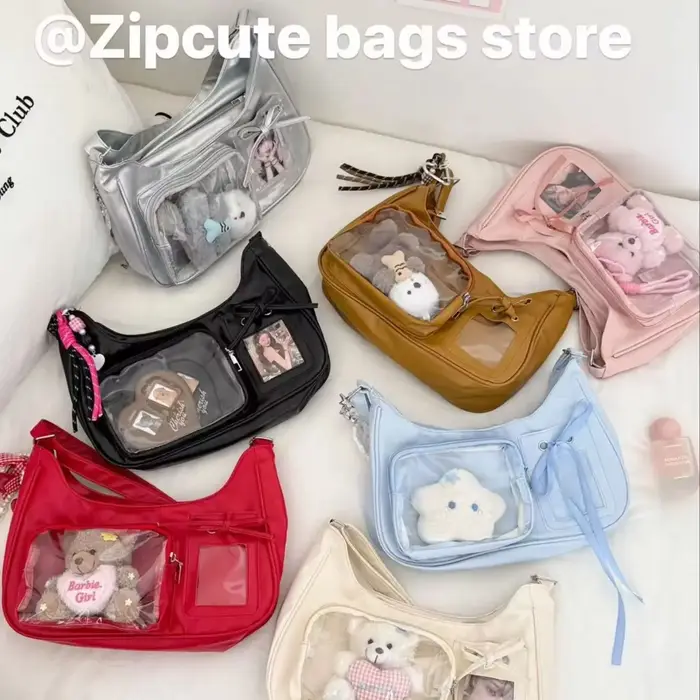 Y2k Harajuku sac à bandoulière femmes coréen Transparent Ita sac école sac