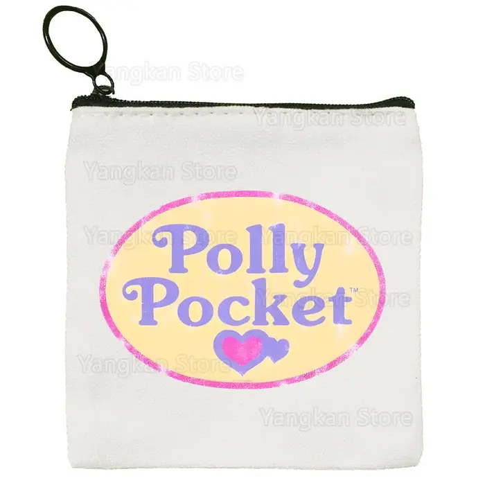 Sac de poche Polly Kawaii, sac blanc pur, porte-monnaie en tissu fait à la main, sac pour tableau bl