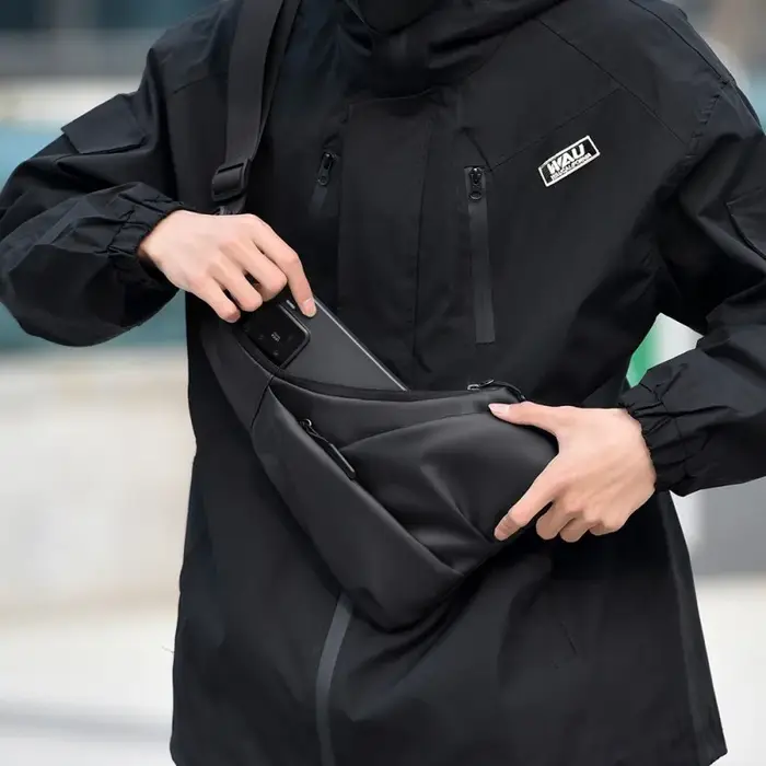 Sac croisé triangulaire antivol avec sangle réglable
