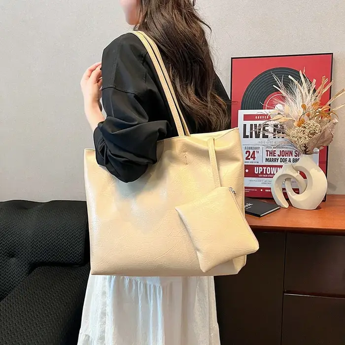 Sac fourre-tout pour femme en toile à motif argenté