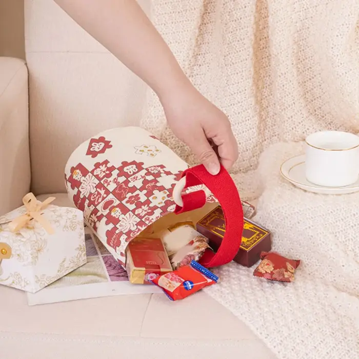 Mini sac à main en toile avec motif de puzzle
