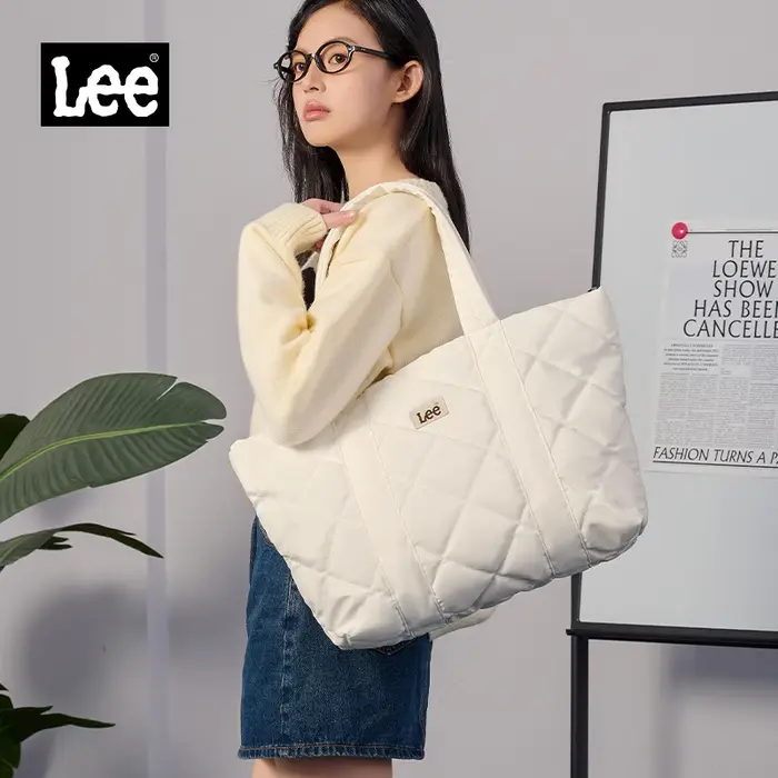 Sac fourre-tout matelassé LEE grand format pour femme, idéal pour étudiantes, ordinateur portable, l