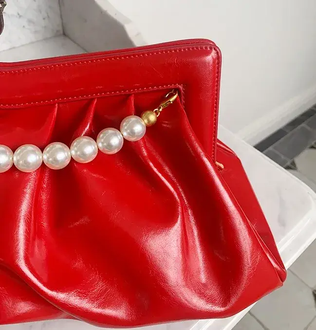 Pochette de Soirée Élégante pour Femme avec Chaîne de Perles