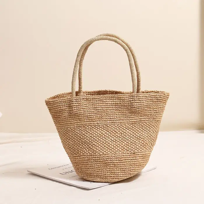 Mode plage naturel raphia paille sacs grand sac à main à bandoulière dame sac