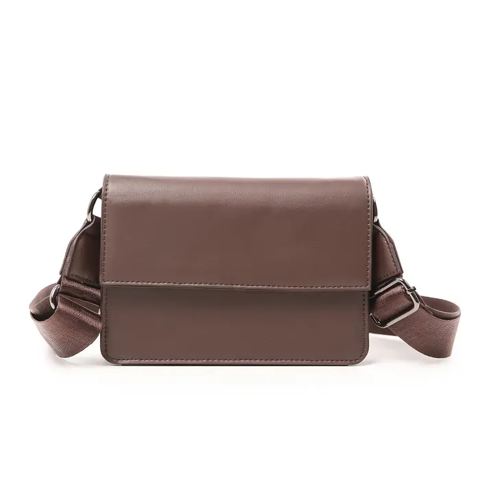 Sac à bandoulière minimaliste noir à rabat pour hommes et femmes