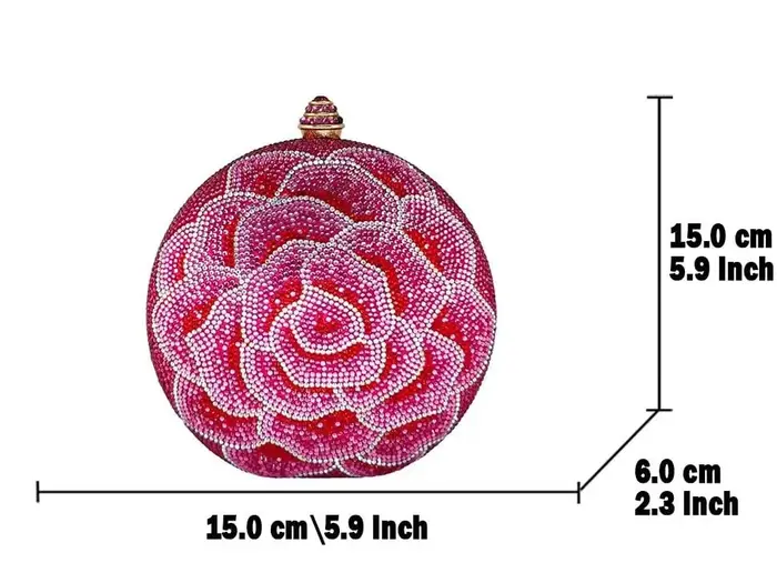 Boutique De FGG Pochette ronde à fleurs pour femme