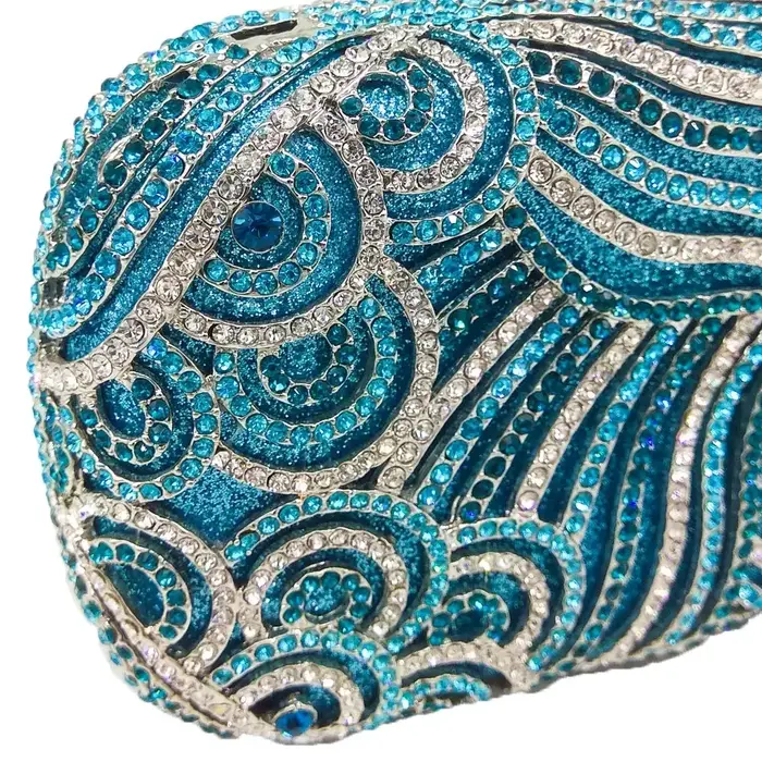 Pochette de soirée bleue pour femme
