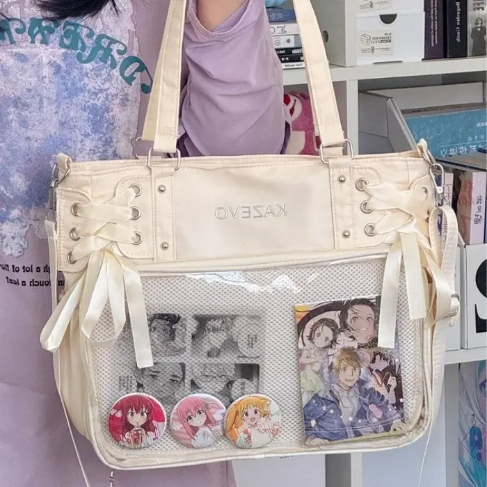 Sac à bandoulière de Style collégial avec ruban
