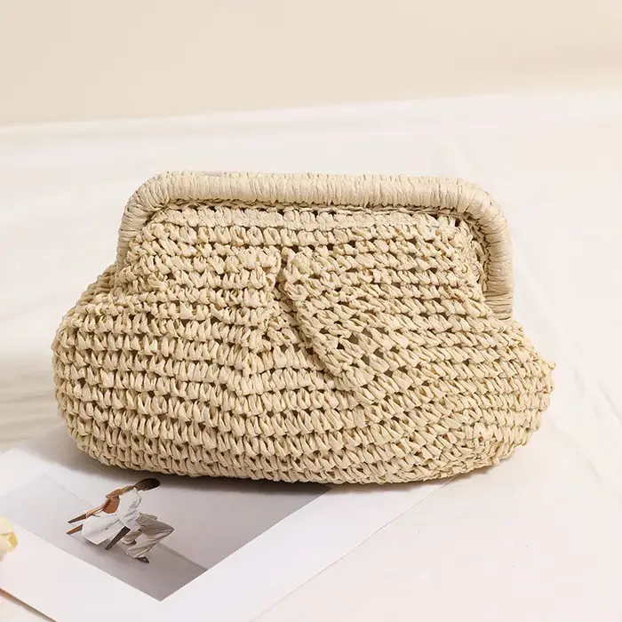 2025 nouvelles femmes paille tissé sac chaîne sangle