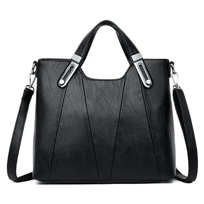Sac à main en cuir souple pour femme, sac à main minimaliste polyvalent décontracté, sac fourre-tout élégant pour les trajets quotidiens